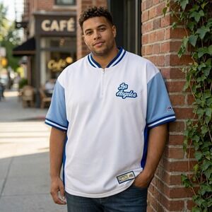 VTG Y2K 90s Majestic Mens Los Angeles Lakers Warm Up Shooting Jersey 3X NBA USA